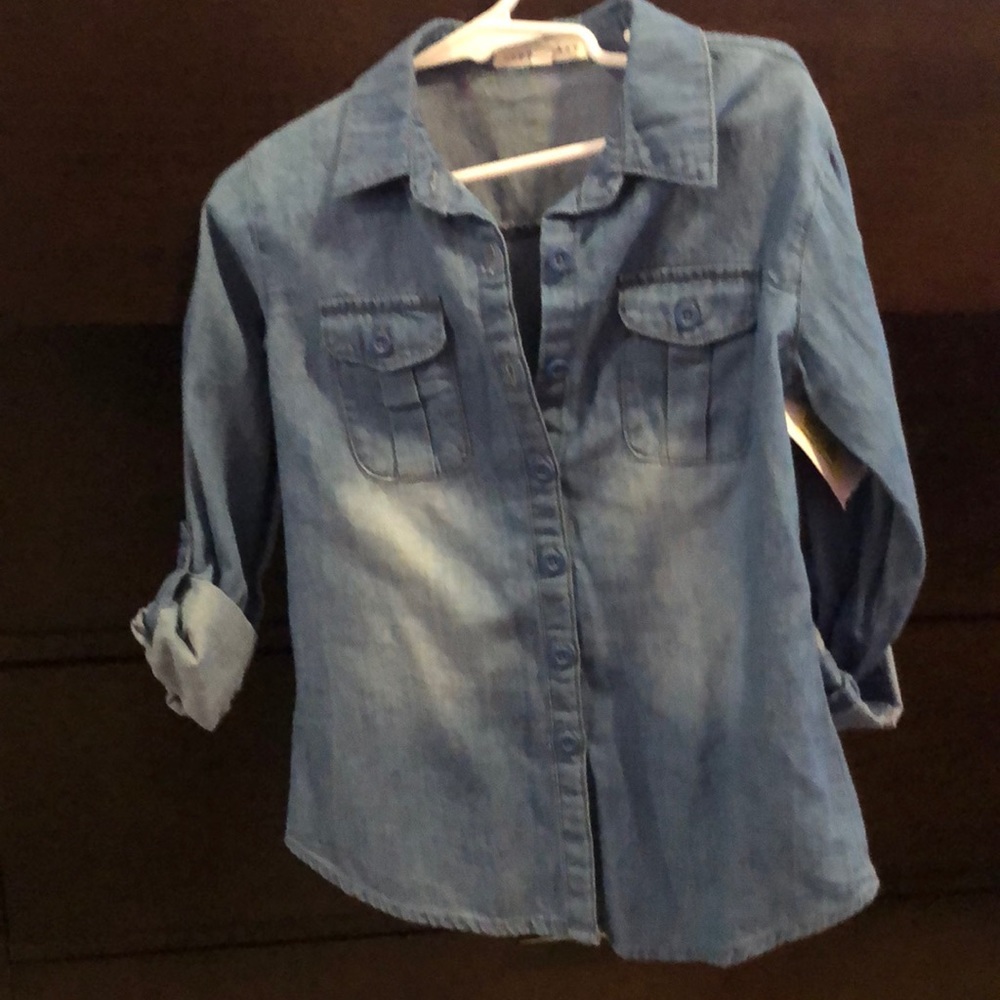 Denim top long sleeve